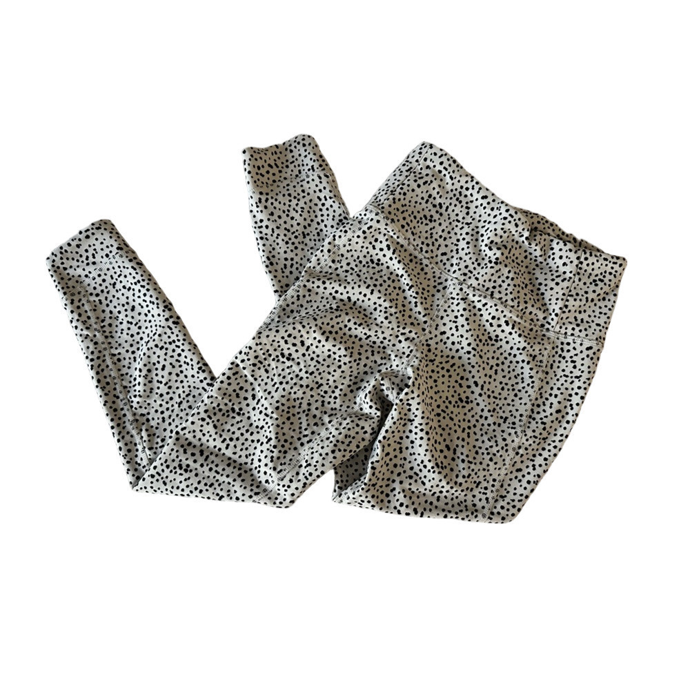 RBX BLACK AND GRAY SPECKLED LEGGINGS WITH V ANKLE DETAIL